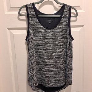 RW&CO black and cream patterned tank blouse in size small